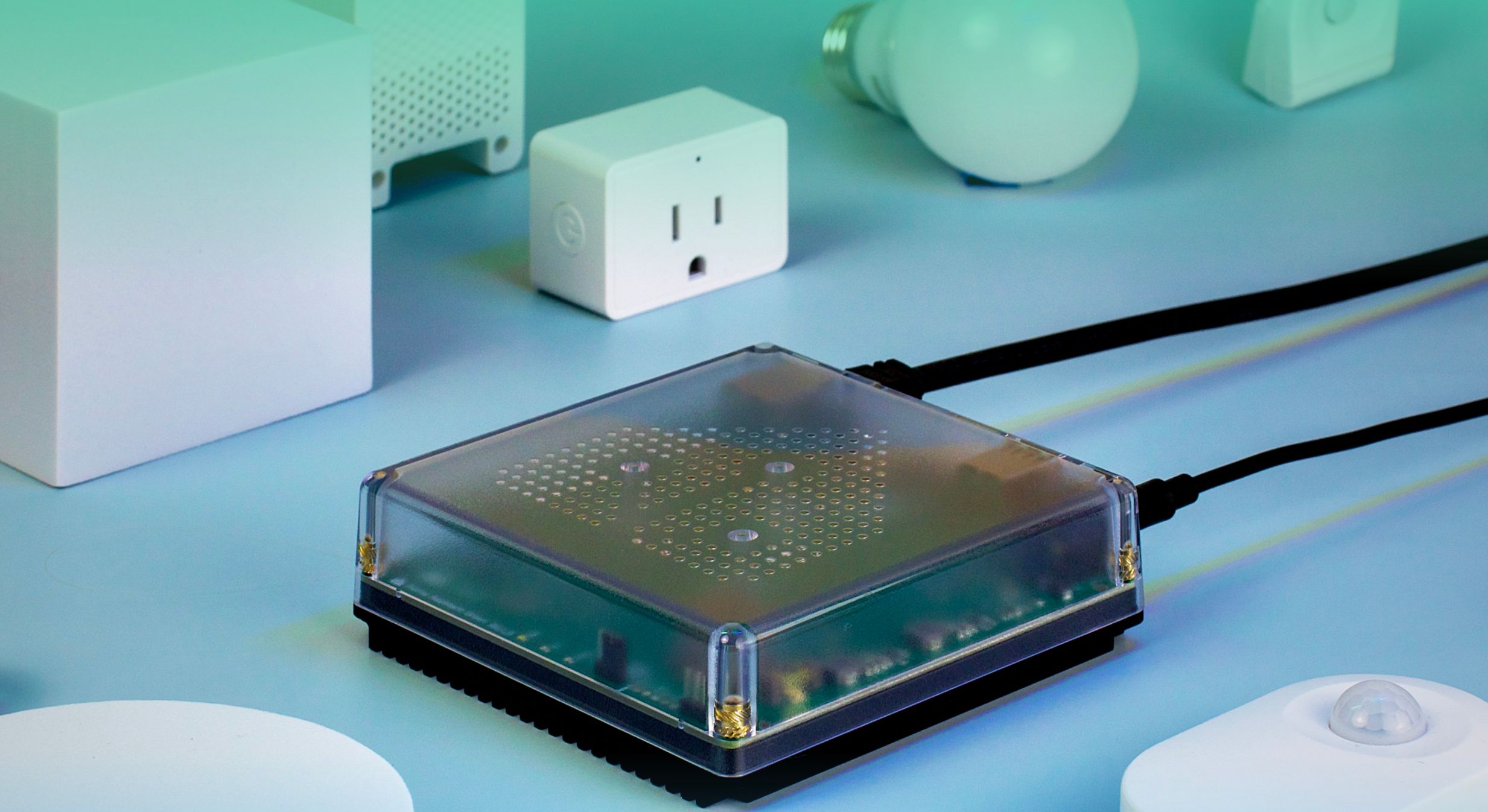 Home Assistant Green среди умных устройств.