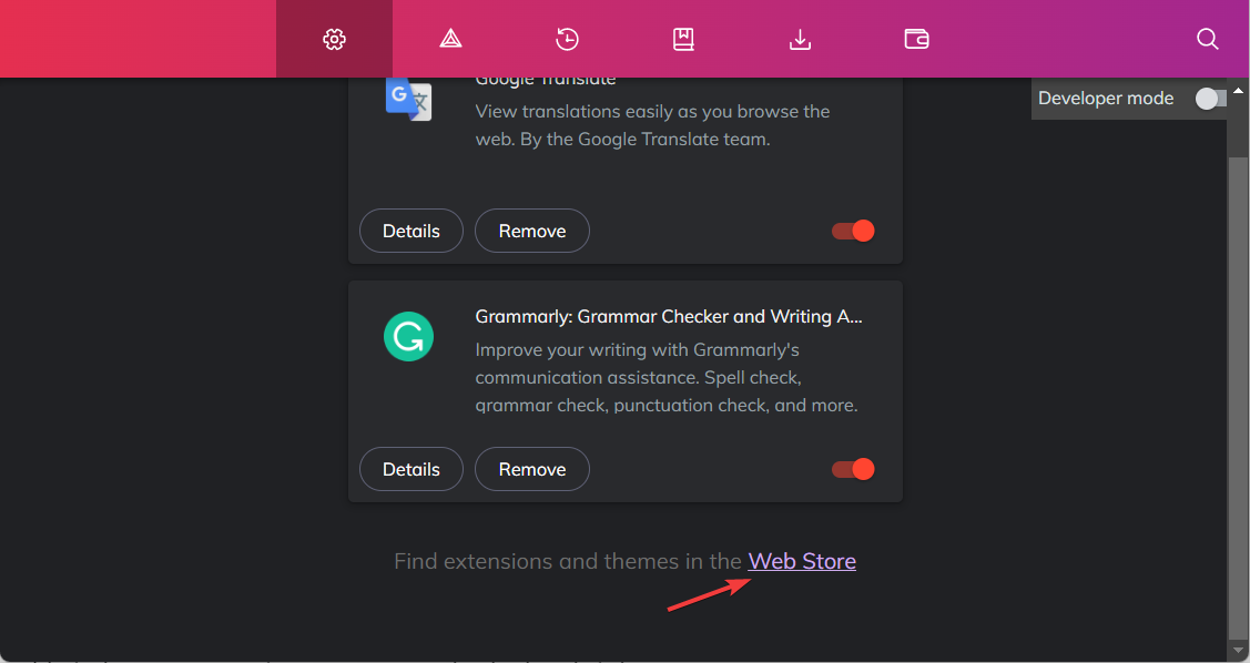 ссылка на Chrome Web Store из Brave