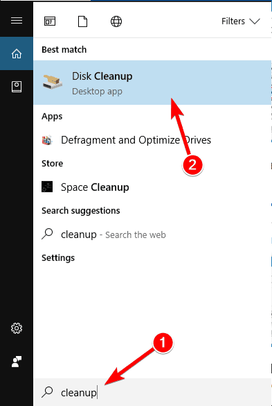 Запуск очистки диска