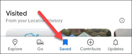 Вкладка «Сохранённые» в Google Maps