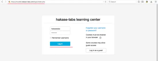 Page de connexion Moodle