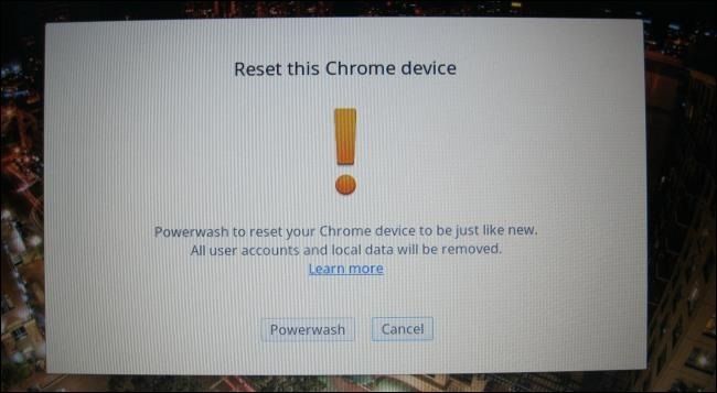 Процесс сброса и Powerwash на Chromebook