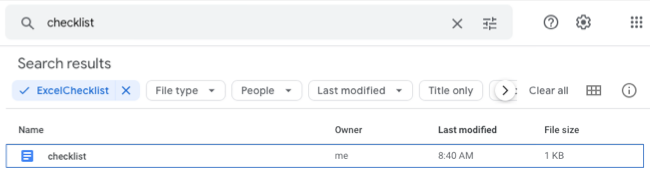 Поле поиска внутри папки в Google Диске