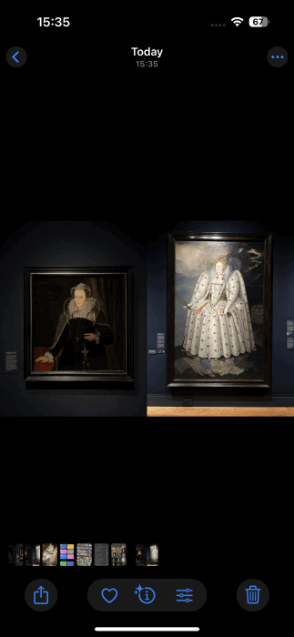 Фотографии, размещённые рядом через приложение Фото на iPhone