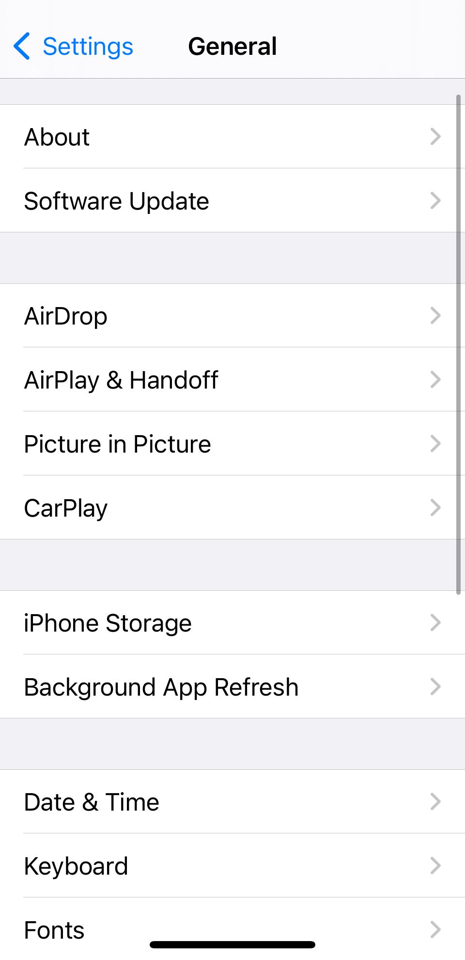 Информация и обновление настроек оператора