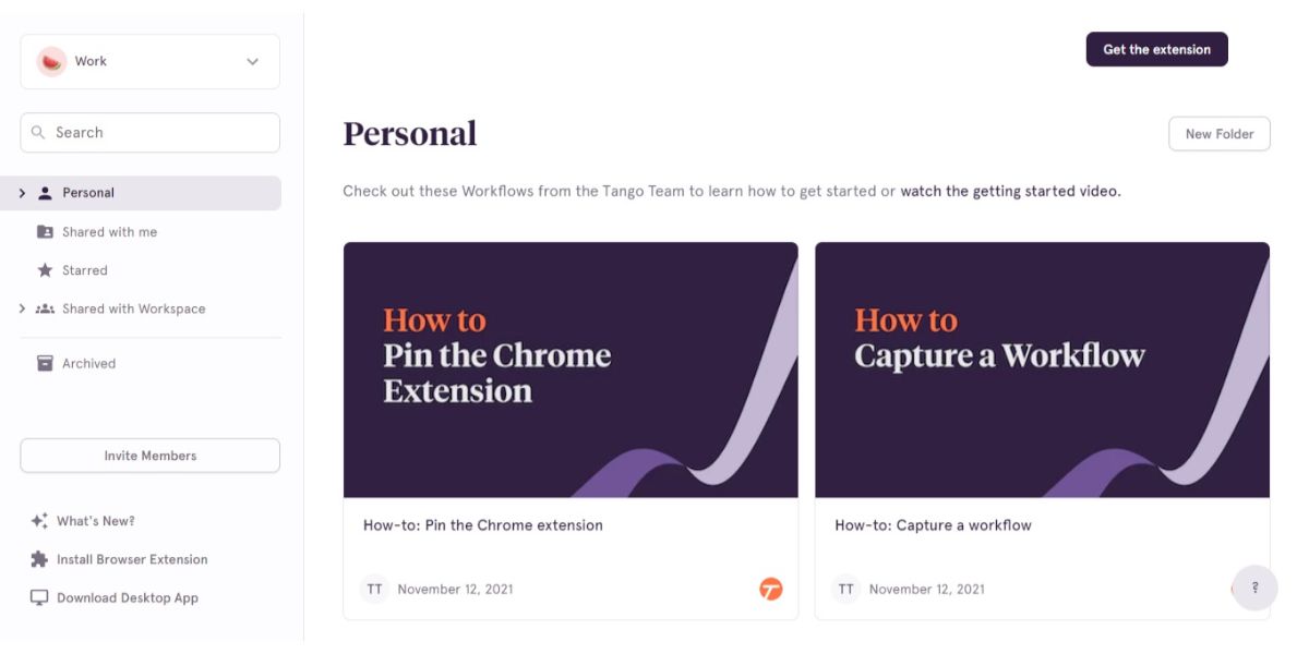 Главная страница Tango