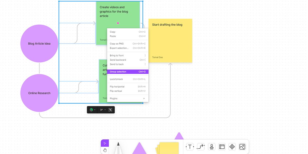Группировка объектов в FigJam
