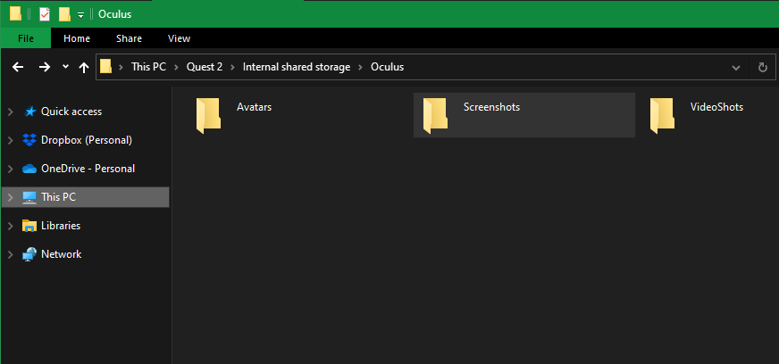Oculus Quest 2 Saved Files PC
