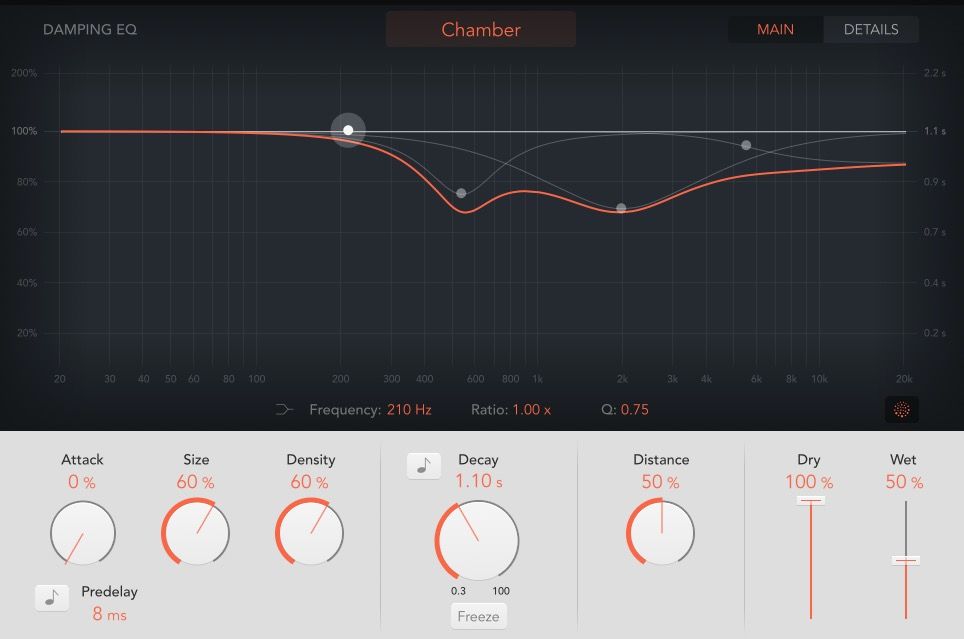 Настройка Chamber в ChromaVerb Logic Pro X