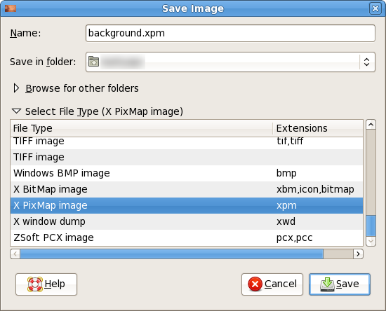 Сжатый файл background.xpm.gz в файловом менеджере