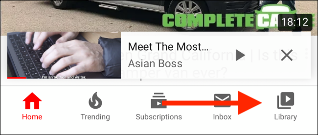 Нажмите вкладку «Библиотека» в нижней панели мобильного приложения