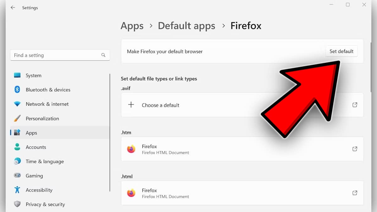Windows 11 Einstellungen: Apps > Standard-Apps