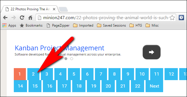 Номера страниц и кнопка далее внизу страницы, требующие ручного перехода