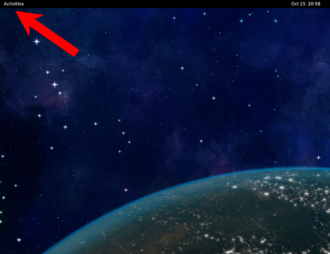 Fedora activities button