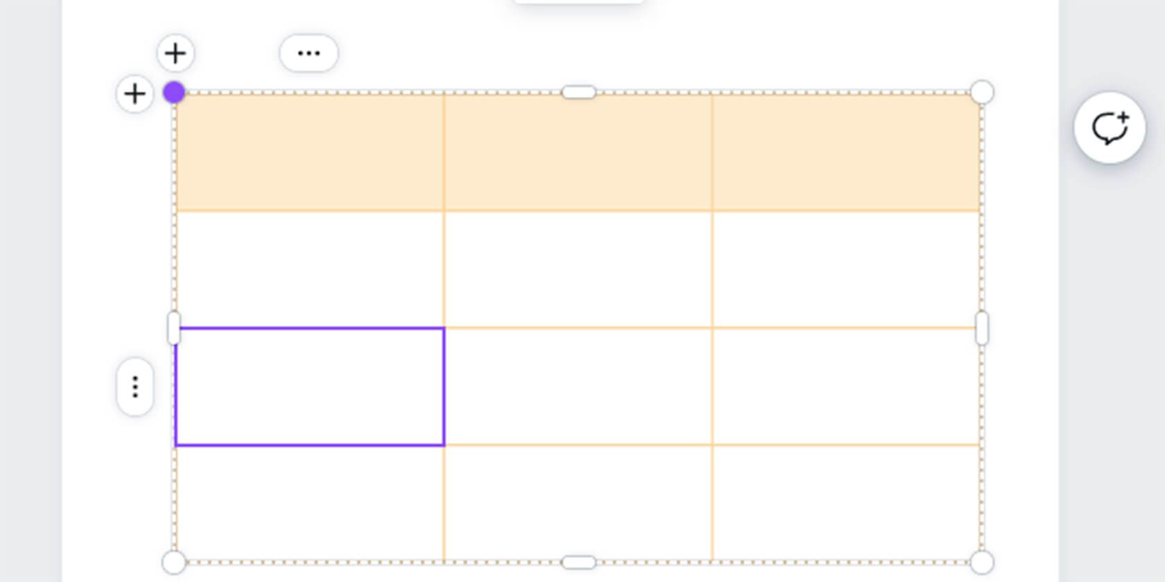 new row or column in Canva
