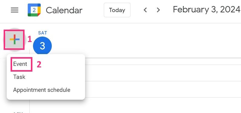 Создание события в Google Календаре