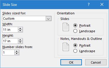Размер слайда 11x17