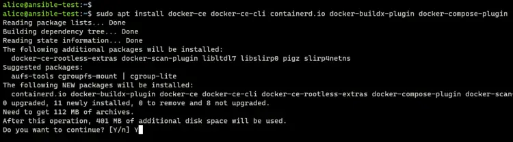 Docker 설치 스크린샷