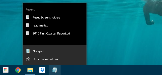 Очистка недавних элементов jump list в Windows