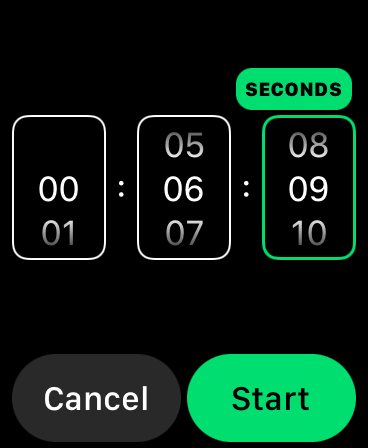 Ручная установка пользовательского таймера в watchOS 8