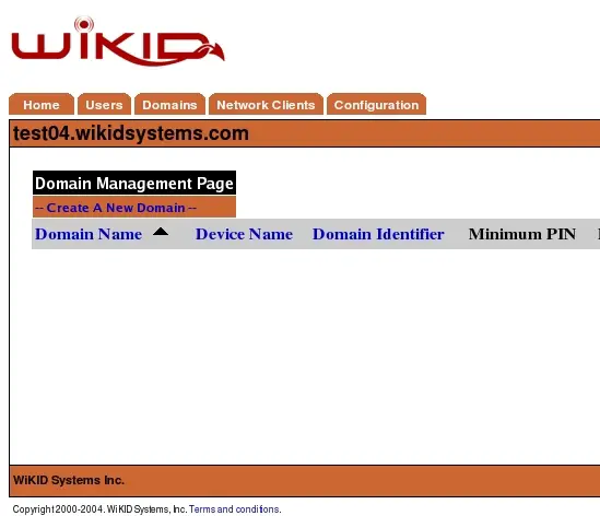 Crear dominio de autenticación WiKID