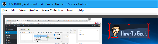 Пример водяного знака или логотипа в OBS