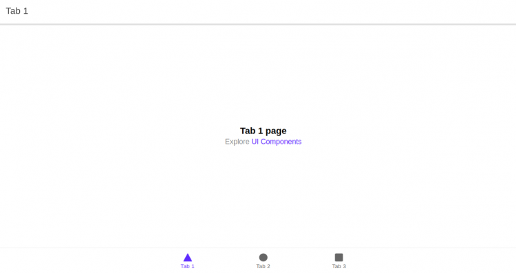 Тестовая страница Ionic: приложение в браузере