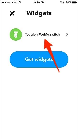 Опции размещения виджета IFTTT на iPhone: главный экран или Центр уведомлений