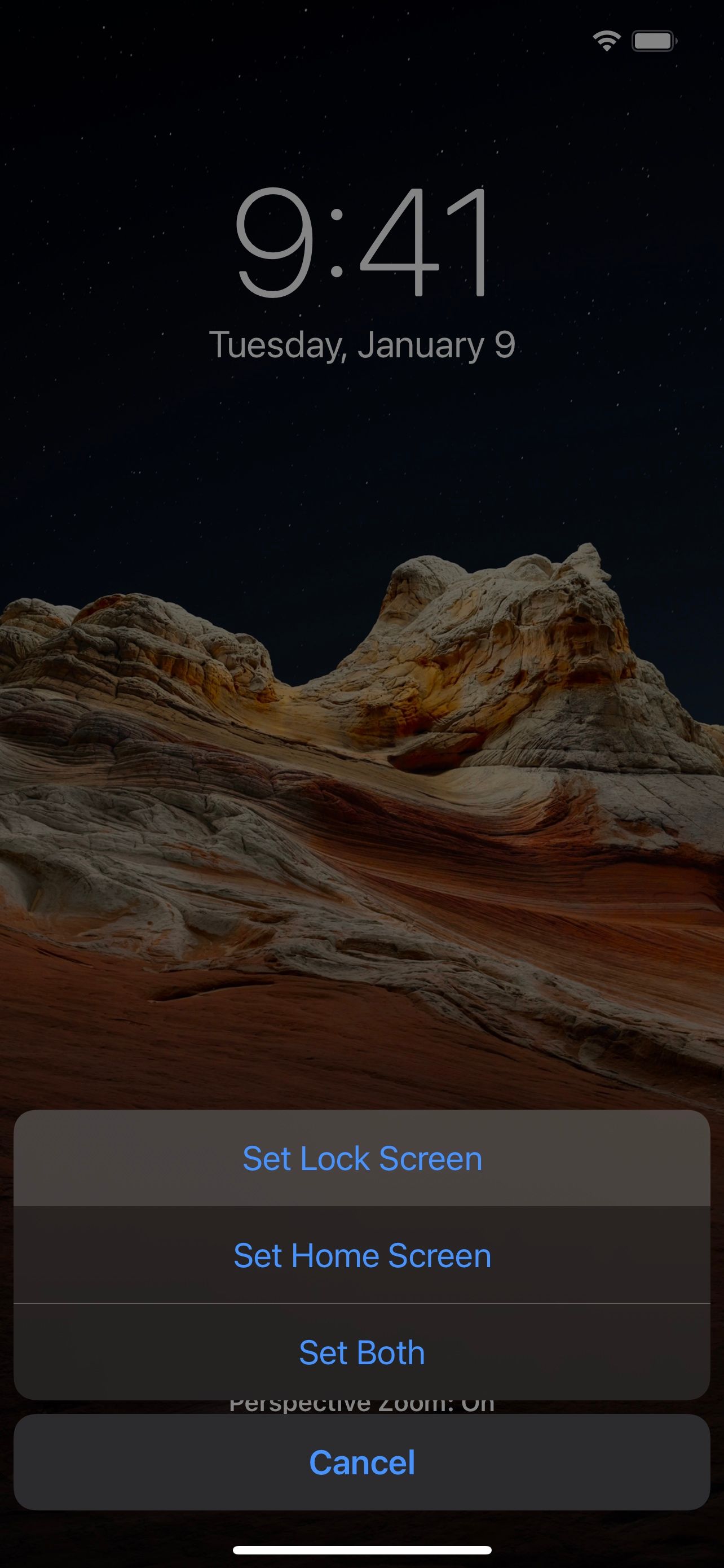 Set home screen or lock screen wallpaper choice