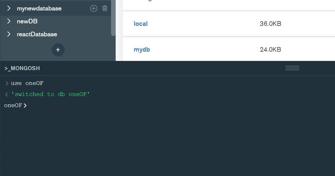 Вкладка Mongosh в MongoDB Compass