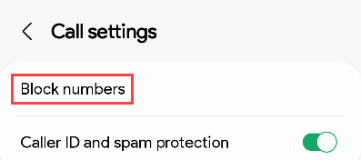 Переключатель Блокировать вызовы от неизвестных номеров на Samsung