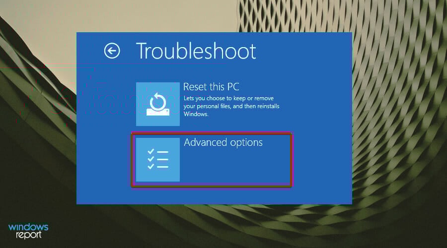Дополнительные параметры WinRE