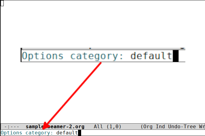 Ввод 'default' для установки шаблона Org