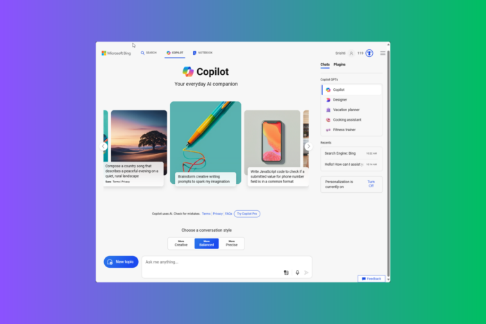 Управление историей чата Bing AI (Copilot)