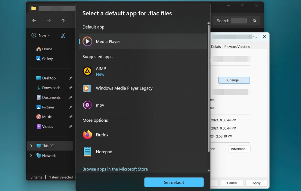 set mpv player as default media player