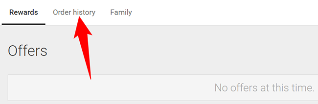 Нажмите «История заказов» вверху страницы.