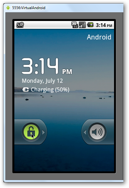 Экран блокировки Android в эмуляторе