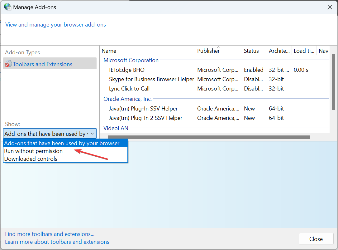 Список использованных надстроек