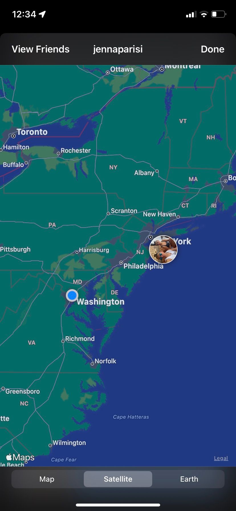 Карта с точным местом съёмки в BeReal