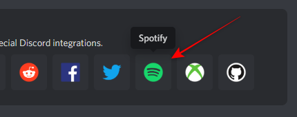 Подключение аккаунта Spotify к Discord через иконку Spotify