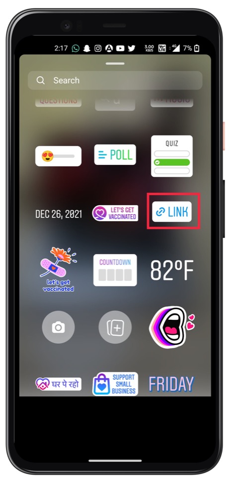 Иконка стикера «Ссылка» в Instagram