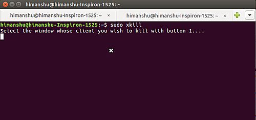 Указатель мыши Xkill в Ubuntu для завершения неотвечающего окна