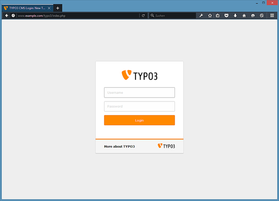 Экран входа в TYPO3.