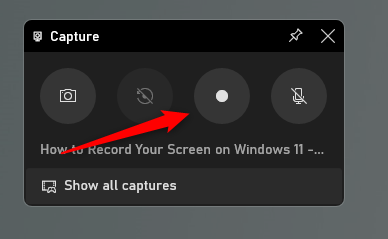 Кнопка записи в Xbox Game Bar