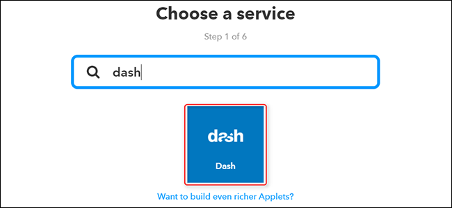 IFTTT: триггер Low fuel level для Dash