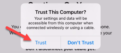 Подтвердите доверие подключённого устройства