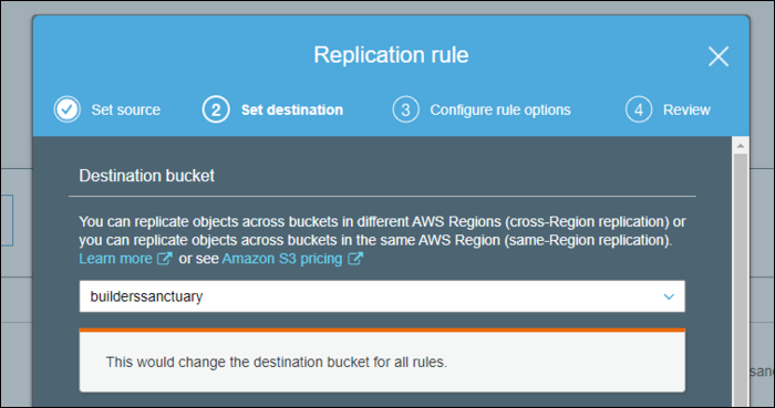 Выбор целевого бакета