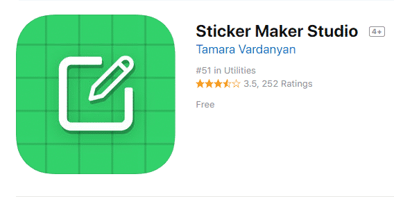 Screenshot von Sticker Maker: Auswahl einer Bildquelle und leere Stickerfelder
