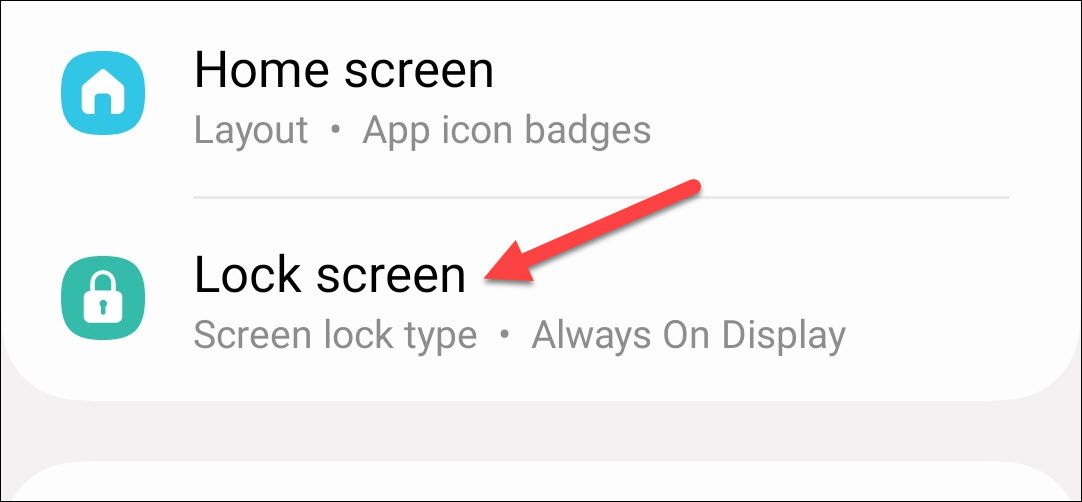 Выберите раздел Экран блокировки в настройках
