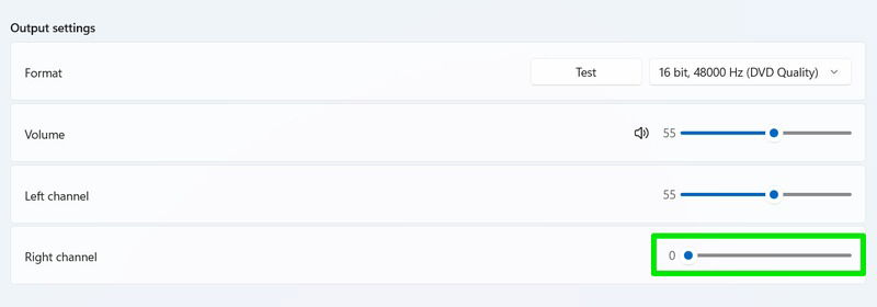 Параметры вывода звука в настройках Windows